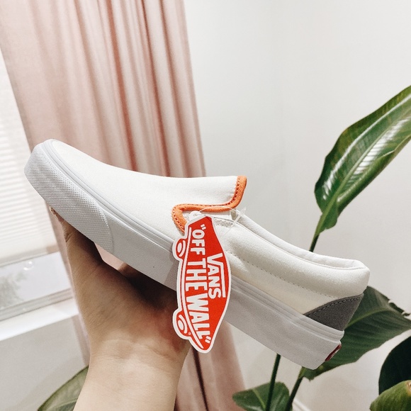 Vans Shoes - Vans CLASSIC SLIP-ON (custom white, orange, gray)